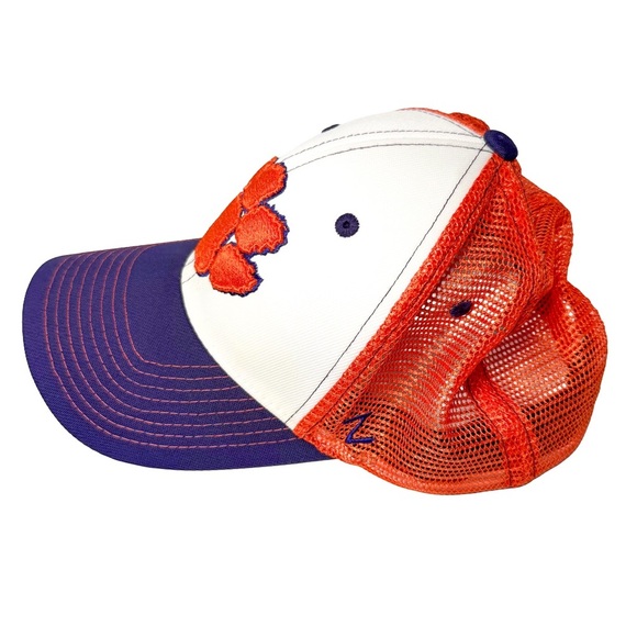 Clemson Tigers Mesh Snapback Hat Cap Paw Orange Purple Embroidered Adjustable - Picture 9 of 10
